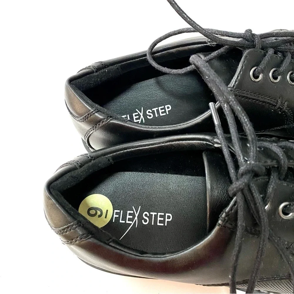 Flex Step Logan Black Lace-up Dress Business Casual Shoes 9M